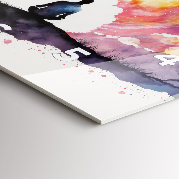 Ceas pătrat de perete din sticlă Meditație stil de viață