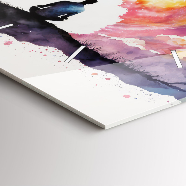 Ceas pătrat de perete din sticlă Meditație stil de viață