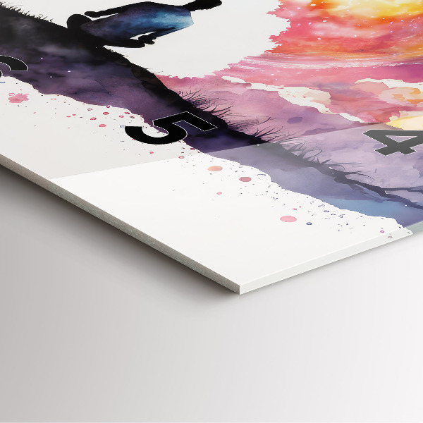 Ceas pătrat de perete din sticlă Meditație stil de viață