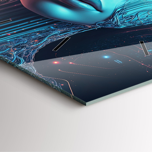 Ceas pătrat de perete din sticlă Inteligenţă artificială