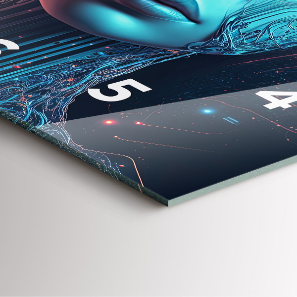 Ceas pătrat de perete din sticlă Inteligenţă artificială