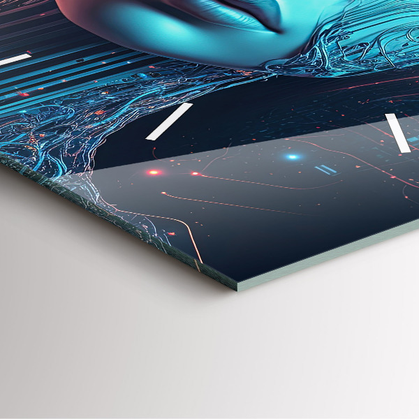 Ceas pătrat de perete din sticlă Inteligenţă artificială