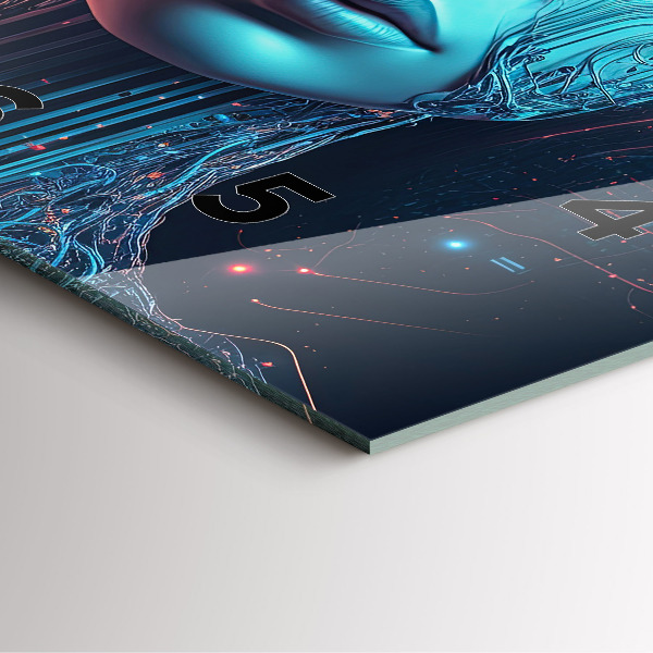 Ceas pătrat de perete din sticlă Inteligenţă artificială