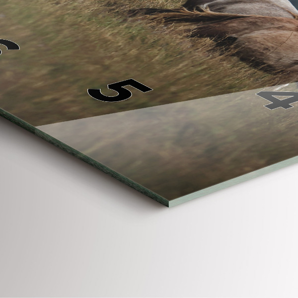 Ceas pătrat de perete din sticlă Caii în galop