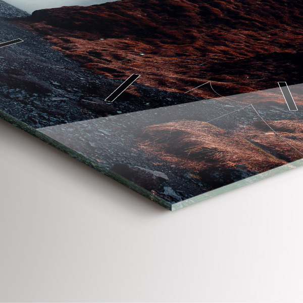 Ceas pătrat de perete din sticlă Peisajul cascadei Islandei