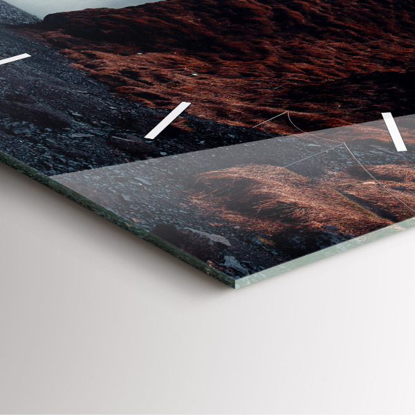 Ceas pătrat de perete din sticlă Peisajul cascadei Islandei