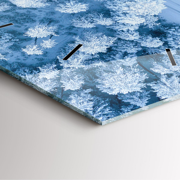 Ceas pătrat de perete din sticlă Pădure dintr-o dronă