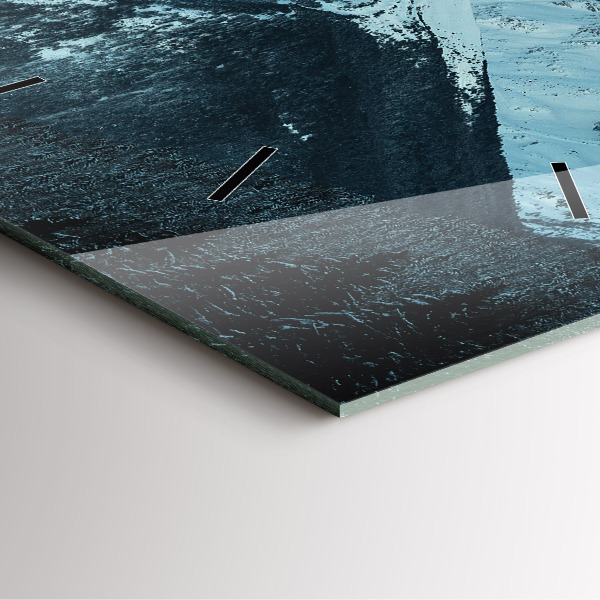 Ceas pătrat de perete din sticlă Lanț muntos iarna