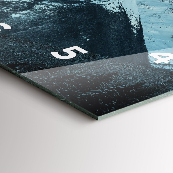 Ceas pătrat de perete din sticlă Lanț muntos iarna