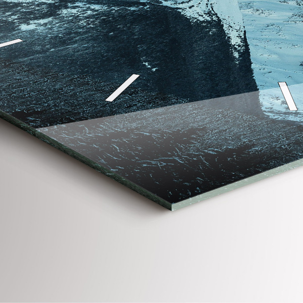 Ceas pătrat de perete din sticlă Lanț muntos iarna