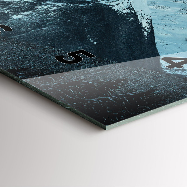 Ceas pătrat de perete din sticlă Lanț muntos iarna