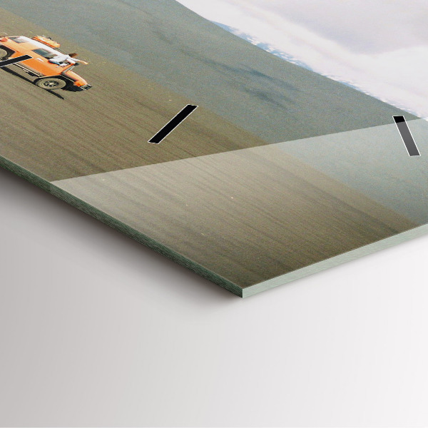 Ceas pătrat de perete din sticlă Vehicul în deșertul Kamchatka