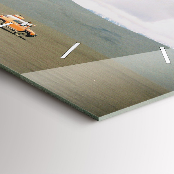 Ceas pătrat de perete din sticlă Vehicul în deșertul Kamchatka