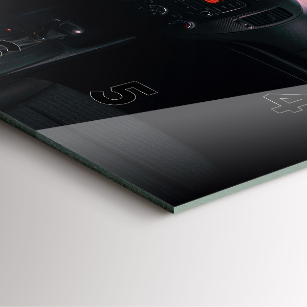 Ceas pătrat de perete din sticlă Mașină în Tokyo