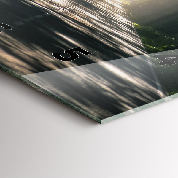 Ceas pătrat de perete din sticlă Drum forestier și dâre de lumină solară