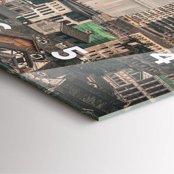 Ceas pătrat de perete din sticlă Orașul vechi Chongqing