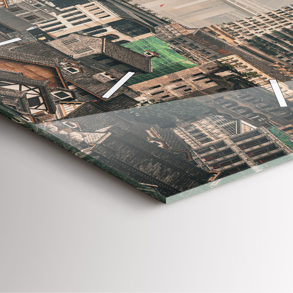 Ceas pătrat de perete din sticlă Orașul vechi Chongqing