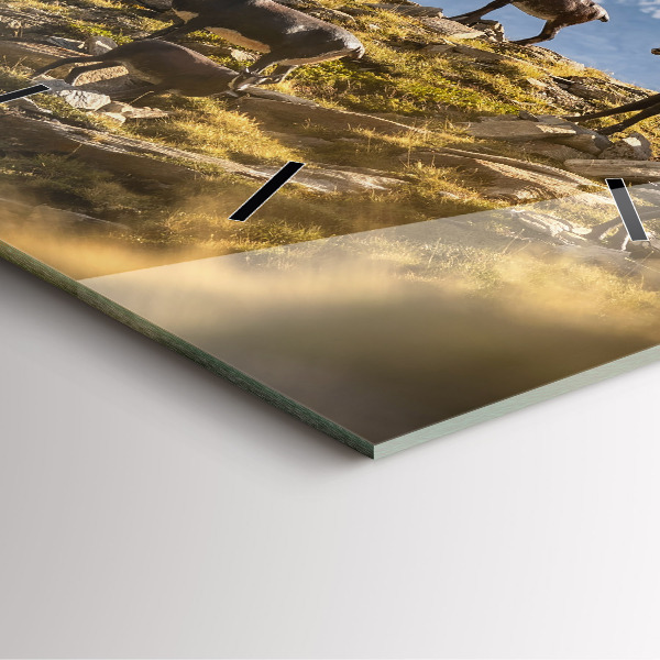 Ceas pătrat de perete din sticlă Capră în Valea Aostei