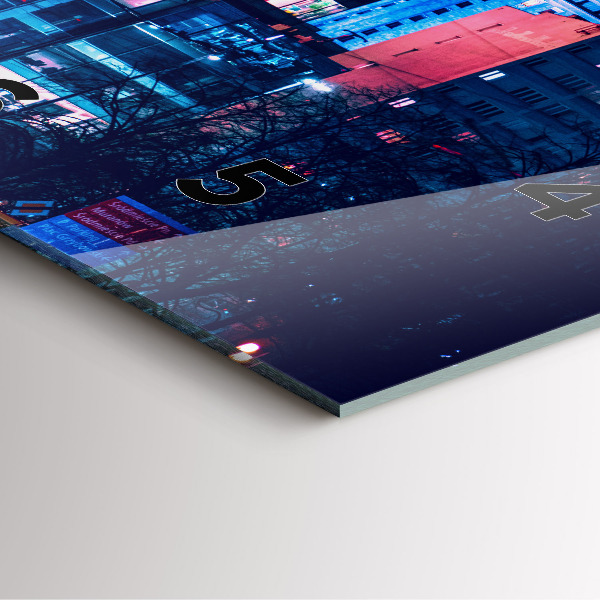 Ceas pătrat de perete din sticlă Varșovia noaptea