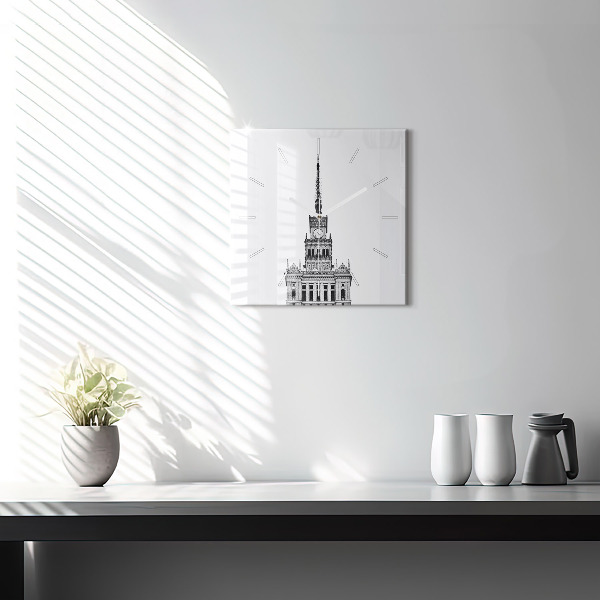 Ceas pătrat de perete din sticlă Palatul Culturii și Științei