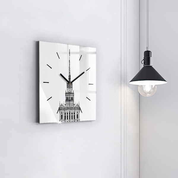 Ceas pătrat de perete din sticlă Palatul Culturii și Științei