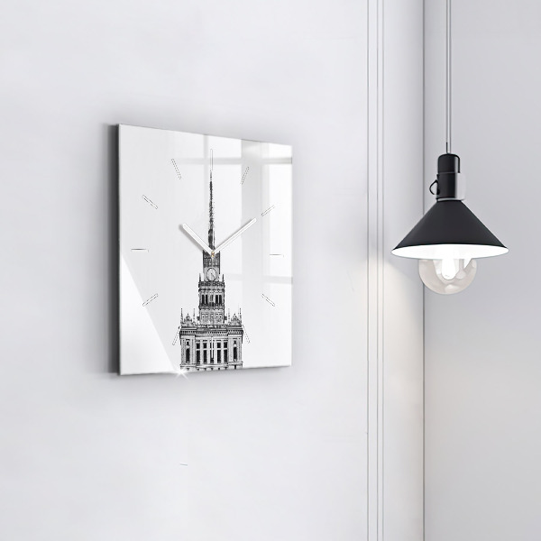 Ceas pătrat de perete din sticlă Palatul Culturii și Științei