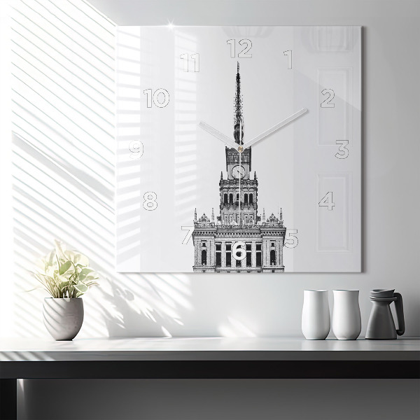 Ceas pătrat de perete din sticlă Palatul Culturii și Științei