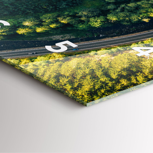 Ceas pătrat de perete din sticlă Pădure din vedere de ochi de pasăre