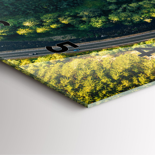 Ceas pătrat de perete din sticlă Pădure din vedere de ochi de pasăre