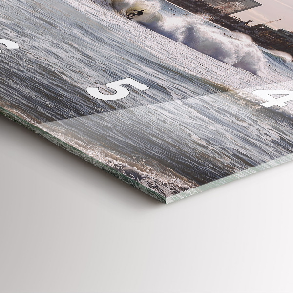 Ceas pătrat de perete din sticlă Barcelona Surfer