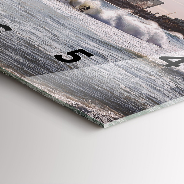 Ceas pătrat de perete din sticlă Barcelona Surfer