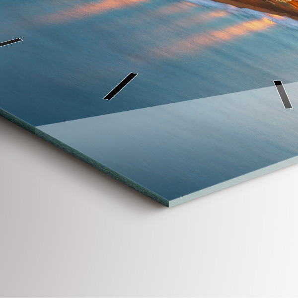 Ceas pătrat de perete din sticlă Plaja din Barcelona