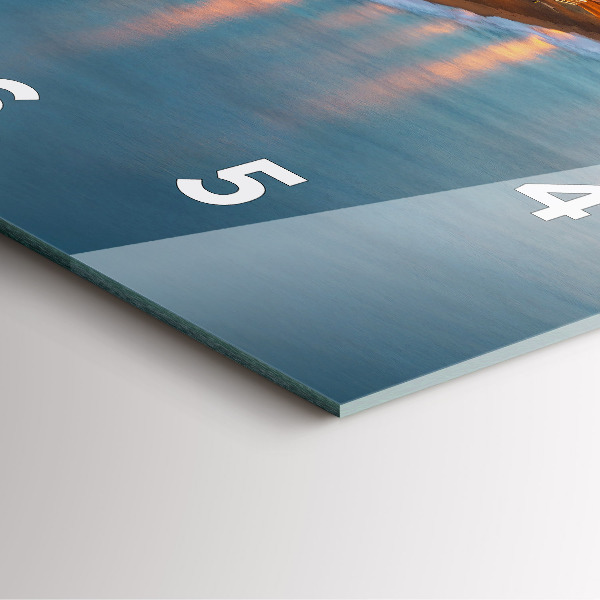 Ceas pătrat de perete din sticlă Plaja din Barcelona