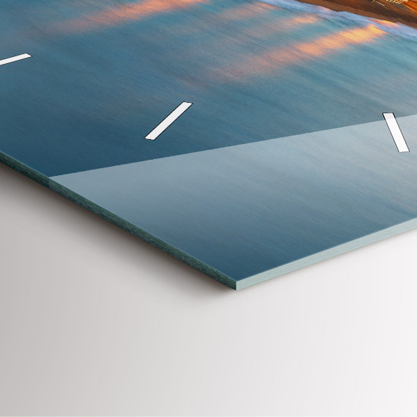 Ceas pătrat de perete din sticlă Plaja din Barcelona