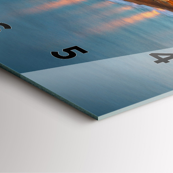 Ceas pătrat de perete din sticlă Plaja din Barcelona