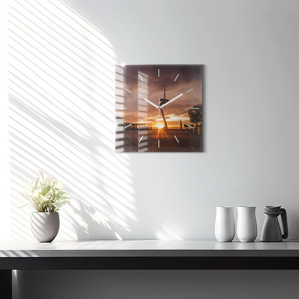 Ceas pătrat de perete din sticlă Parcul Olimpic Barcelona