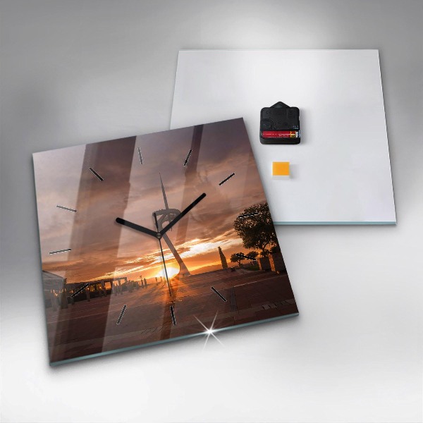 Ceas pătrat de perete din sticlă Parcul Olimpic Barcelona