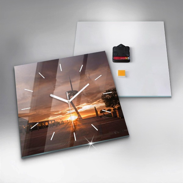 Ceas pătrat de perete din sticlă Parcul Olimpic Barcelona