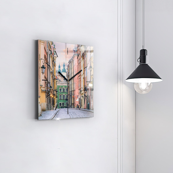 Ceas pătrat de perete din sticlă Orașul Vechi din Varșovia