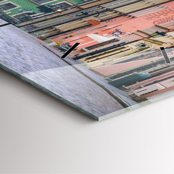 Ceas pătrat de perete din sticlă Orașul Vechi din Varșovia