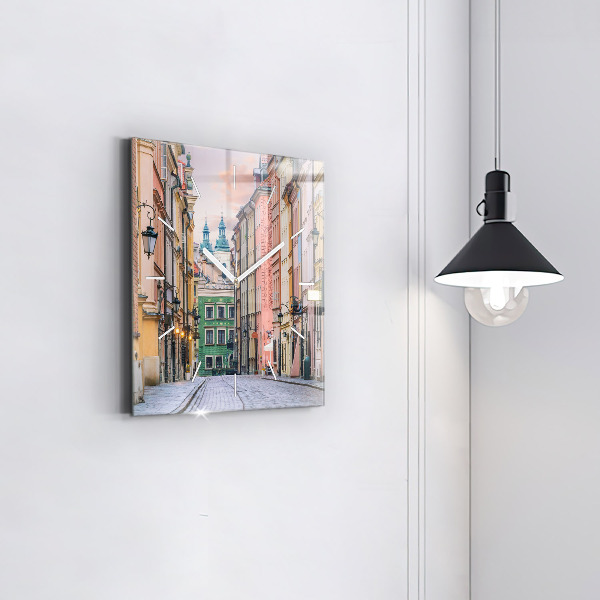 Ceas pătrat de perete din sticlă Orașul Vechi din Varșovia