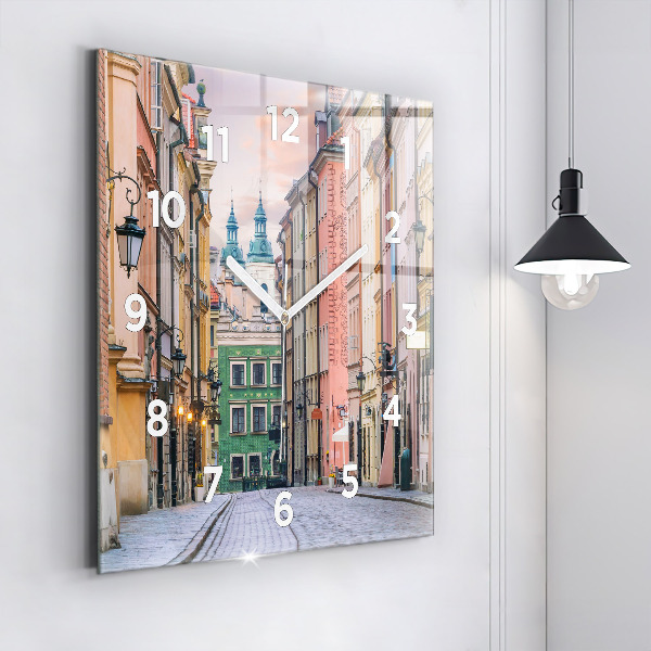 Ceas pătrat de perete din sticlă Orașul Vechi din Varșovia
