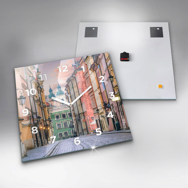 Ceas pătrat de perete din sticlă Orașul Vechi din Varșovia