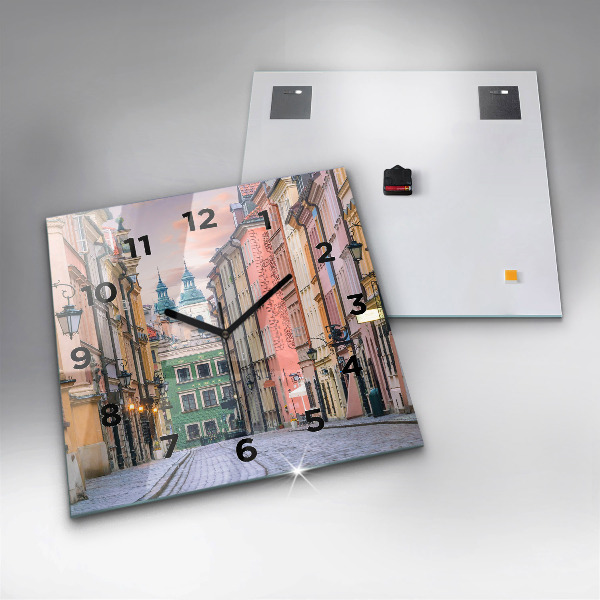 Ceas pătrat de perete din sticlă Orașul Vechi din Varșovia