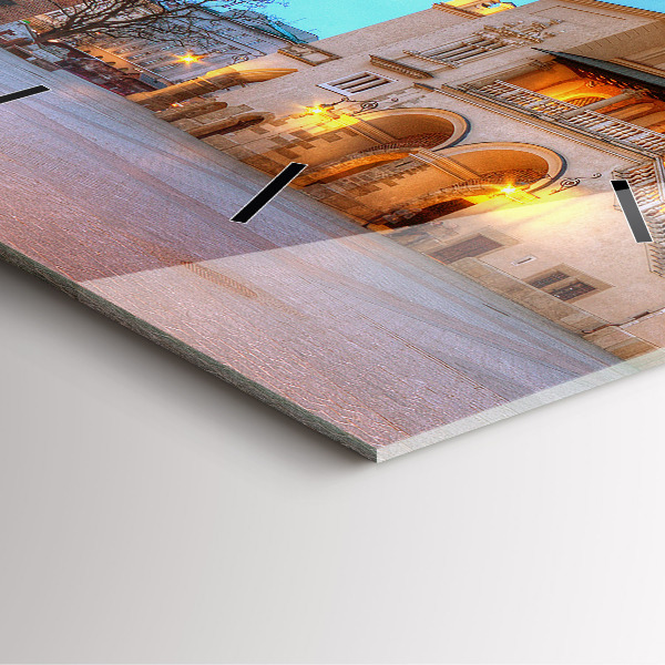 Ceas pătrat de perete din sticlă Piața principală din Cracovia