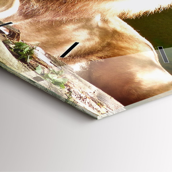 Ceas pătrat de perete din sticlă Portretul unui leu