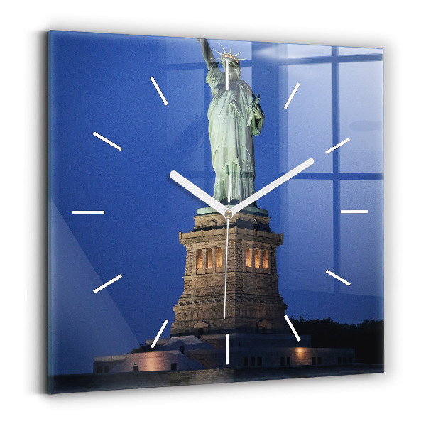 Ceas pătrat de perete din sticlă Statuia Libertății New York