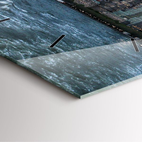 Ceas pătrat de perete din sticlă Panorama New York-ului