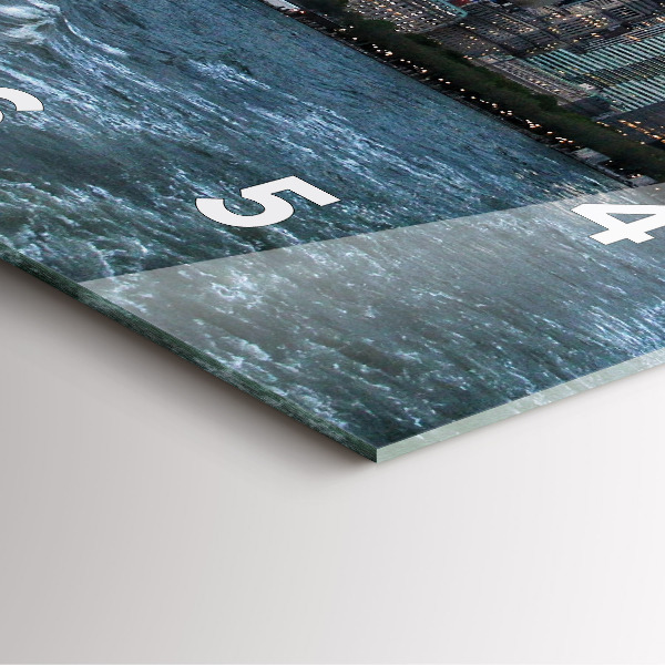 Ceas pătrat de perete din sticlă Panorama New York-ului