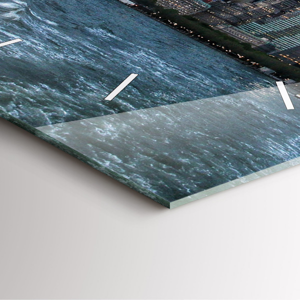 Ceas pătrat de perete din sticlă Panorama New York-ului